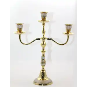 Pirinç Sedefli 3lü Şamdan Model 2