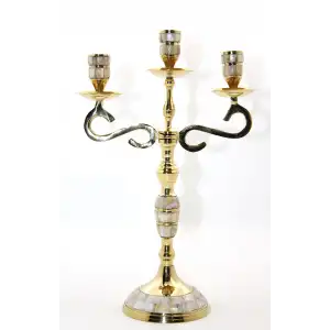 Pirinç Sedefli 3lü Şamdan Model 3