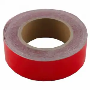 Reflektif Fosfor Şerit Bant Reflektör Kırmızı 4cm x 25 Metre