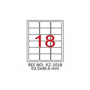 Tekno 63.5x46.6 Mm Laser Etiket 100lü Bk2018