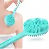 Çift Taraflı Silikon Uzun Saplı Banyo Fırçası