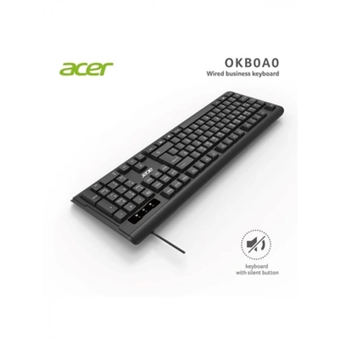 3E Grup - Acer Oak-0a0 Sessiz Tuşlu Kablolu Q Klavye Siyah