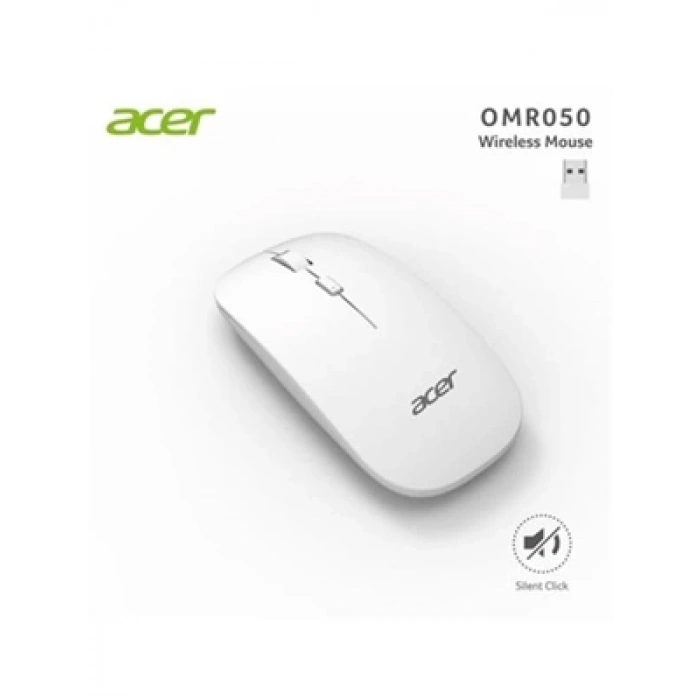 3E Grup - Acer Omr050 Sessiz Tuşlu Kablosuz Mouse Beyaz