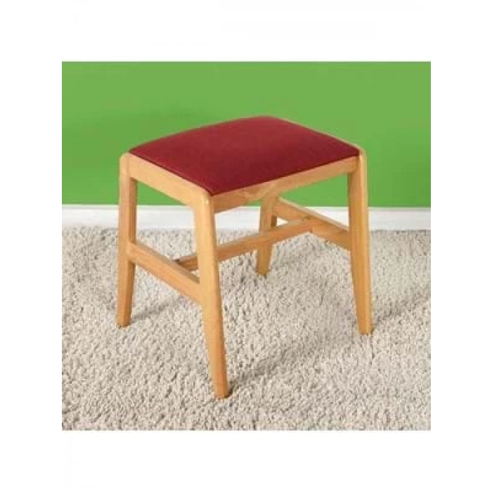 3E Grup - Adore Mst-010-mk-1 Fit Çok Amaçlı Ahşap Tabure Kırmızı Kumaş