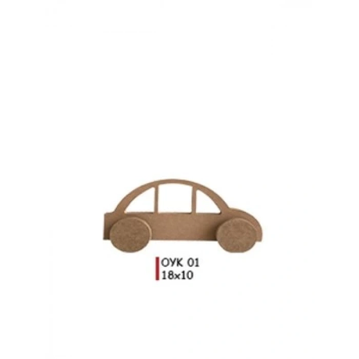 3E Grup - Aka Ahşap 18x10 Oyuncak Obje Araba Oyk01