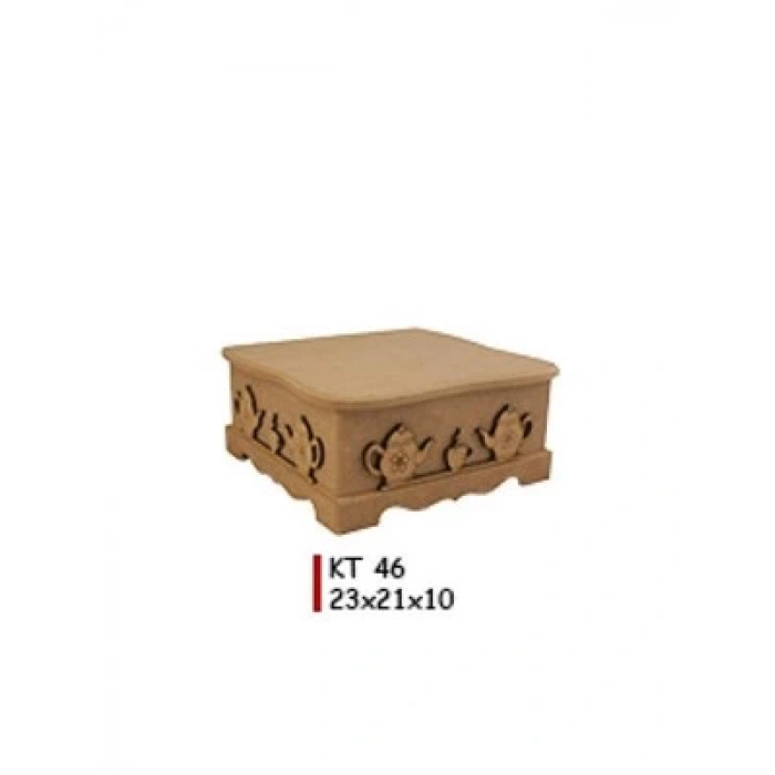 3E Grup - Aka Ahşap Dekorlu Çay Kutusu Kt46