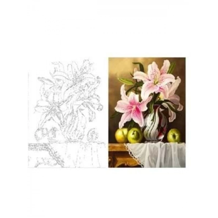 3E Grup - Aka Sanat 35x50 Çizilmiş Tuval Natürmort Ççk3550005