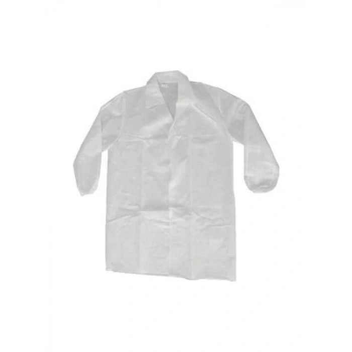 3E Grup - Aka Tek Kullanımlık Önlük Giyilebilir Kollu Beyaz