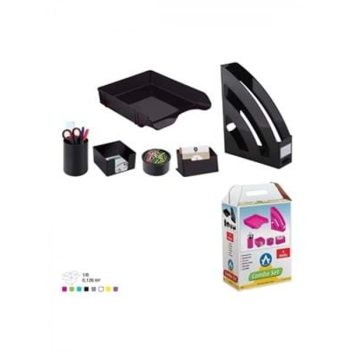 3E Grup - Ark Combo Ofis Seti 6 Parça Siyah 1397