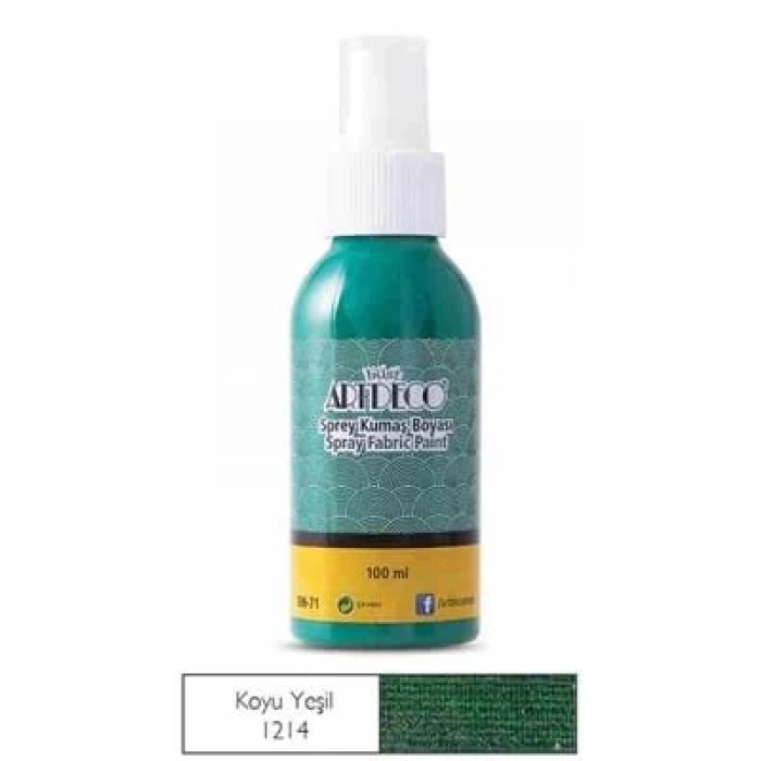 3E Grup - Artdeco 100 Ml Sprey Kumaş Boyası 1214 Koyu Yeşil