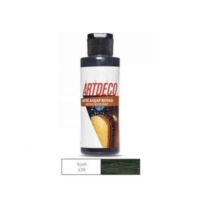 3E Grup - Artdeco 120 Ml Antik (eskitme) Ahşap Boyası Siyah 26r-639
