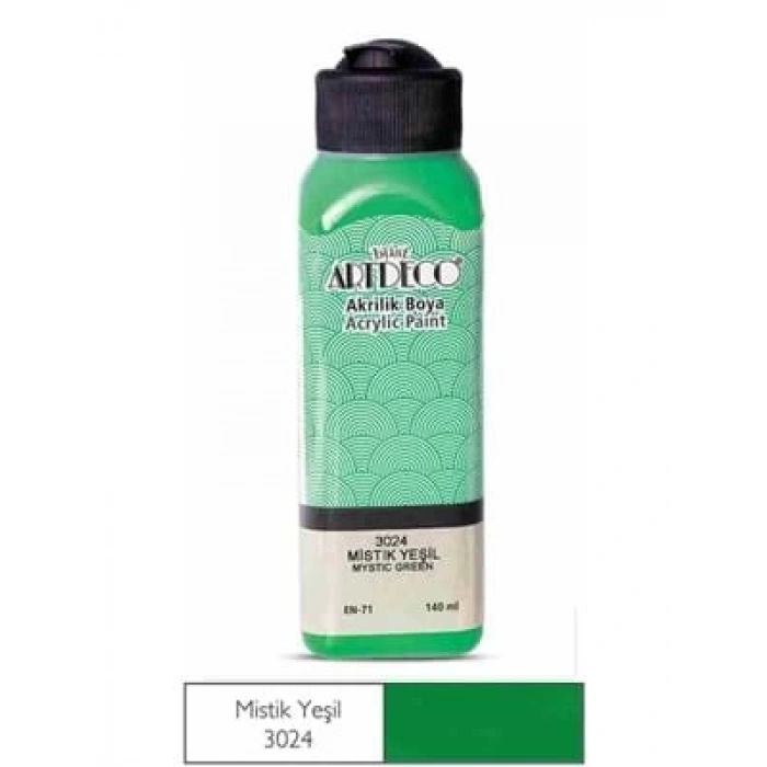 3E Grup - Artdeco 140 Ml Akrilik Boya Mistik Yeşil 70r-3024