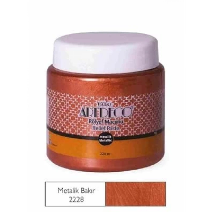 3E Grup - Artdeco 220 Ml Metalik Rölyef Macunu Bakır 2228