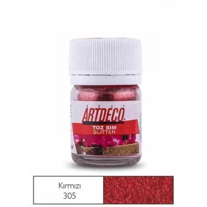 3E Grup - Artdeco 25 Gr Glitter Toz Sim Kırmızı 305