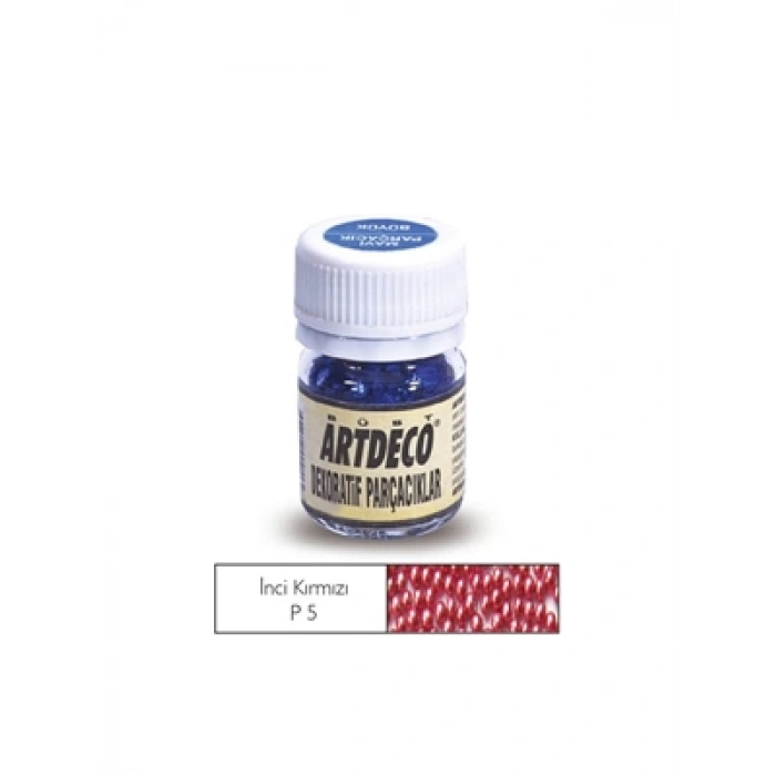 3E Grup - Artdeco 25 Ml Dekoratif Parçacıklar Kırmızı İnci