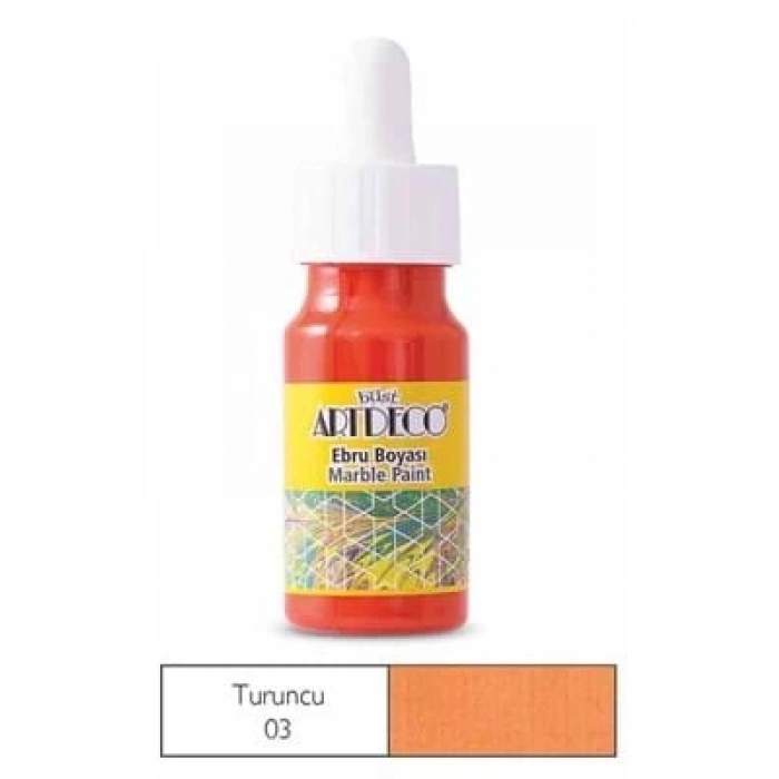 3E Grup - Artdeco 30 Ml Ebru Boyası 16b-03 Turuncu