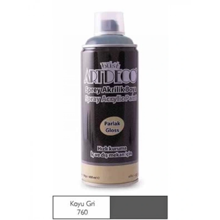 3E Grup - Artdeco 400 Ml Sprey Boya Koyu Gri 400-760