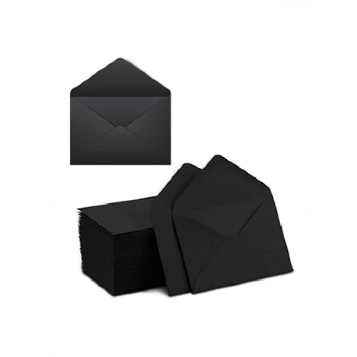 3E Grup - Asil 7x9 Cm 120 Gr Kartvizit Zarfı 100lü Siyah It-401