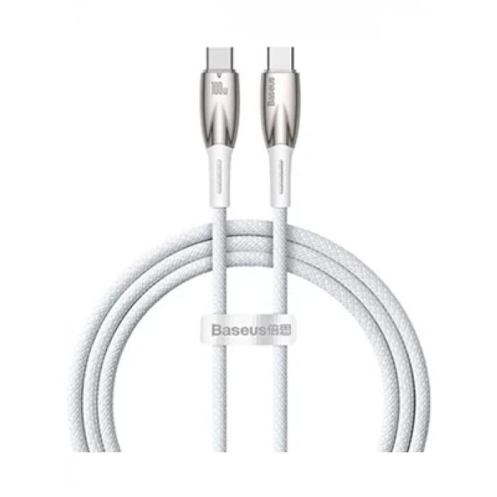 3E Grup - Baseus Glimmer Series 1 Metre 100w Type-c To Type-c Kablo Beyaz