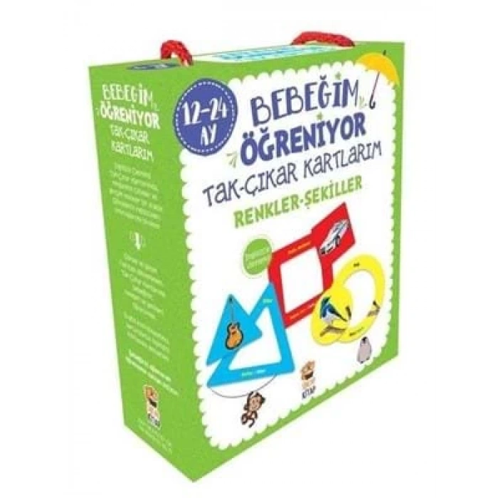 3E Grup - Bebeğim Öğreniyor-tak Çıkar Kartlarım Renkler-şekiller 18-24 Ay - Sincap Kitap