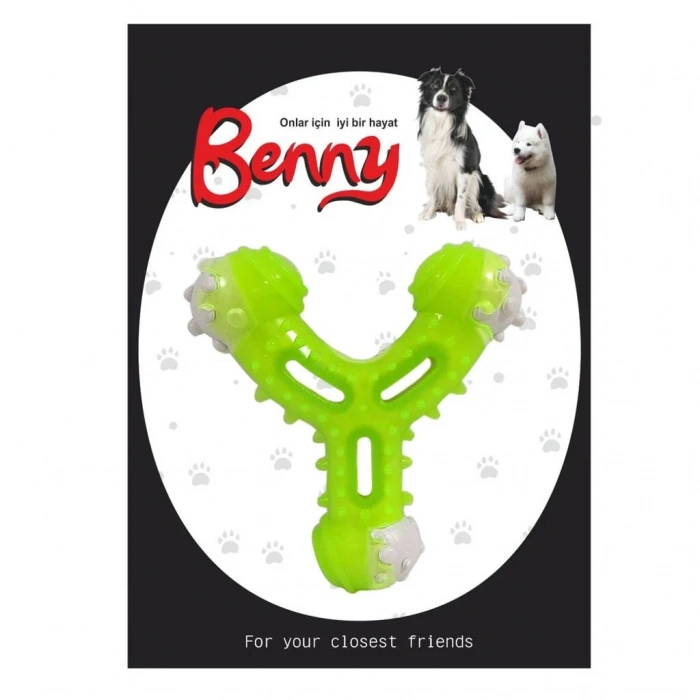 3E Grup - Benny Diş Kaşıma Köpek Oyuncağı Çatal 11 cm Çeşitli Renklerde