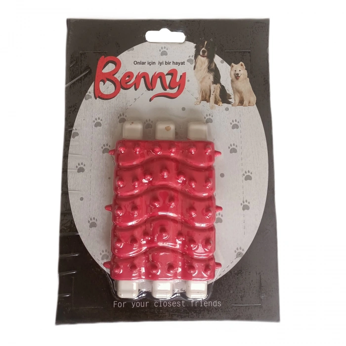 3E Grup - Benny Diş Kaşıma Köpek Oyuncağı Kaburga 10 cm 3 lü
