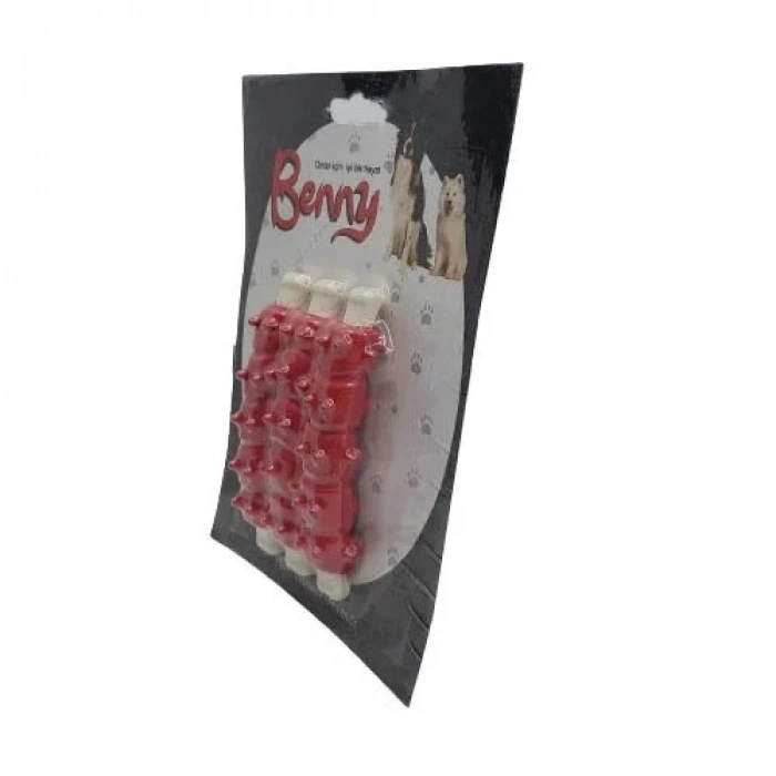 3E Grup - Benny Diş Kaşıma Köpek Oyuncağı Kaburga 10 cm 3 lü