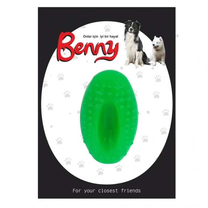 3E Grup - Benny Köpek Oyuncağı Sert Elips Top 8 x 4.5 cm Çeşitli Renklerde