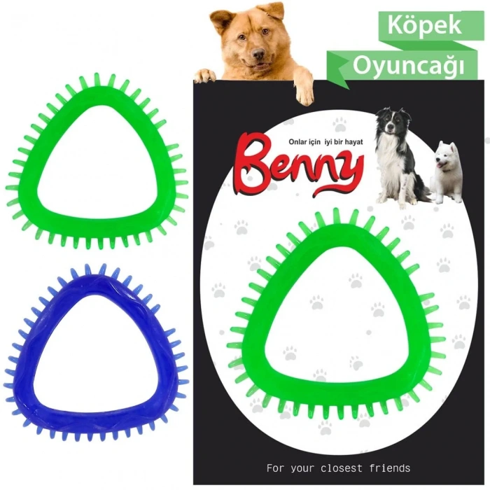 3E Grup - Benny Köpek Oyuncağı Üçgen 8 x 8.5 cm Çeşitli Renklerde
