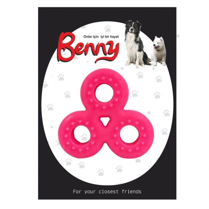 3E Grup - Benny Köpek Oyuncağı Üçlü Halka 9 x 9 cm Çeşitli Renklerde