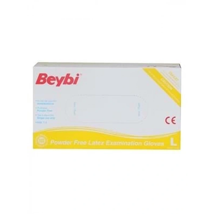 3E Grup - Beybi Lateks Pudrasız Muayene Eldiveni Large Beyaz 100lü