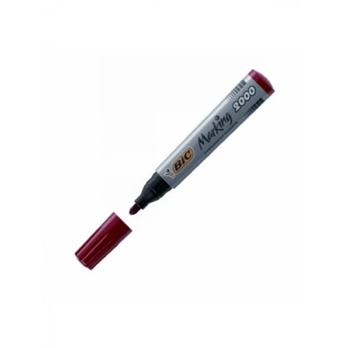 3E Grup - Bic 2000 Permanent Marker Kalem Yuvarlak Uç Kırmızı