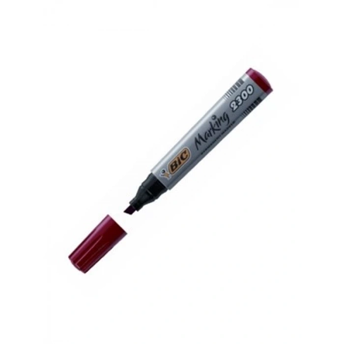 3E Grup - Bic 2300 Permanent Marker Kalem Kesik Uç Kırmızı