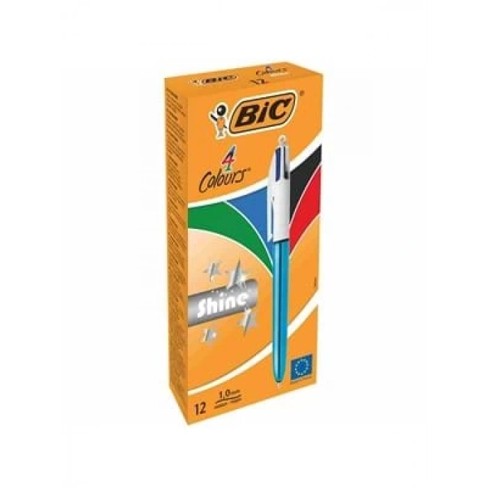 3E Grup - Bic 4 Colours Shine Tükenmez Kalem Mavi 982874