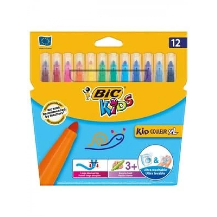 3E Grup - Bic Kids Keçeli Kalem Yıkanabilir Jumbo 12li