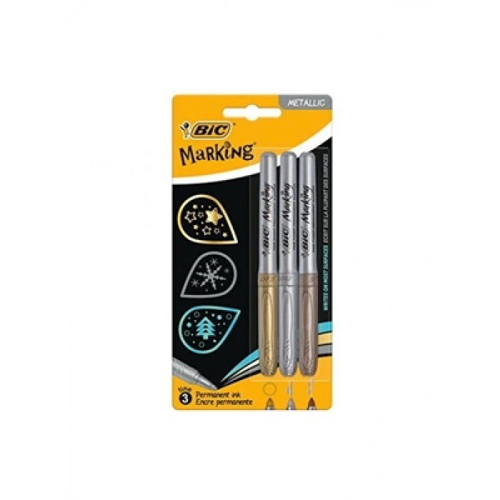 3E Grup - Bic Metalik Permanent Marker Kalem 3lü 944033