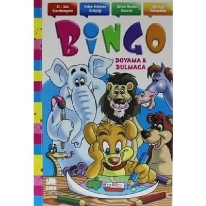 3E Grup - Bingo Boyama ve Bulmaca Kitabı - Ema Çocuk Yayınları