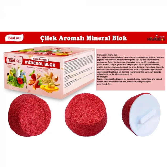 3E Grup - BİOLİVE Çilek Aromalı Mineral Blok