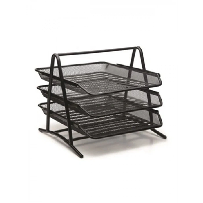 3E Grup - Bion Perforeli Evrak Rafı 3lü Siyah ( Kutusuz) 9309