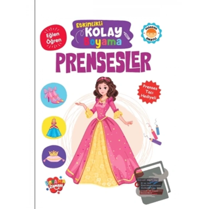 3E Grup - Boyama Zamanı Etkinlikli Kolay Boyama - Prensesler - Koloni Kitap