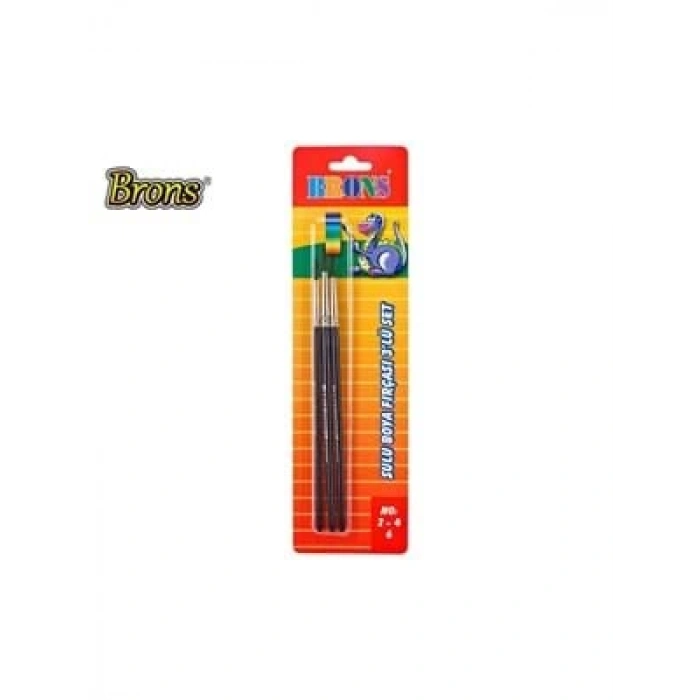 3E Grup - Brons 145 Sulu Boya Fırçası (2-4-6) 3lü Set Br-244