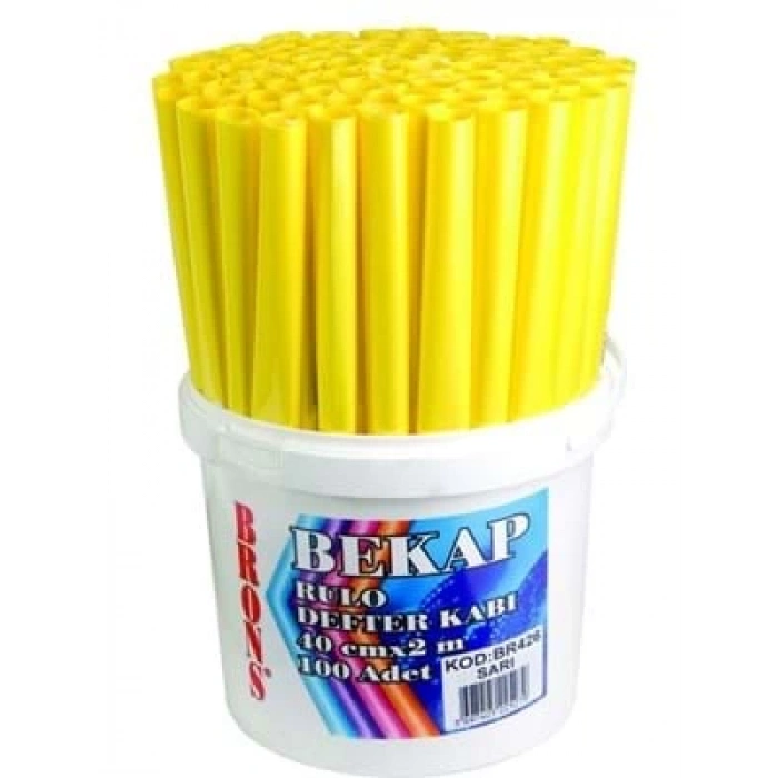 3E Grup - Brons 40x150 Cm Pp Rulo Kap Kağıdı Bekap Sarı Br-466