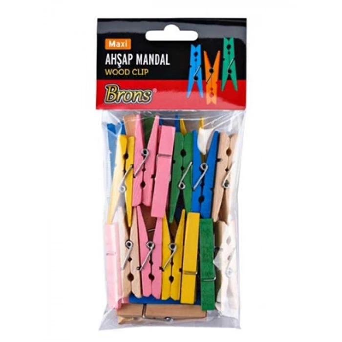 3E Grup - Brons Ahşap Mandal Büyük Boy Renkli Br-905