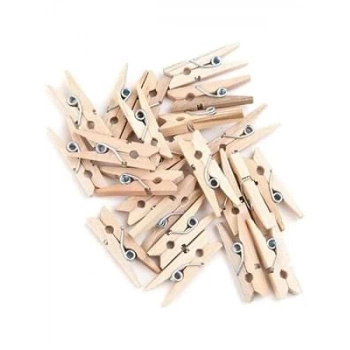 3E Grup - Brons Ahşap Mandal Mini Boy Naturel Br-909