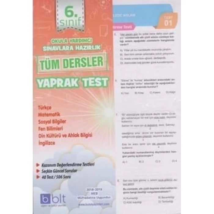 3E Grup - Bulut Yay.-6.sınıf Tüm Dersler Yaprak Test 1718