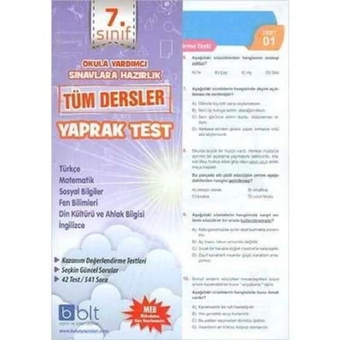 3E Grup - Bulut Yay.-7.sınıf Tüm Dersler Yaprak Test 2425