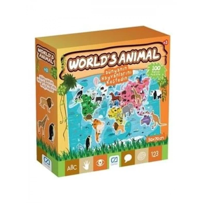 3E Grup - Ca Worlds Anımal Dünyanın Hayvanlarını Keşfedin 100 Parça Ca.5152