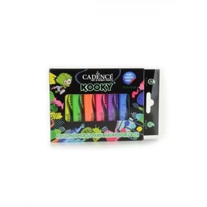 3E Grup - Cadence Kooky 15 Ml Fosforlu Akrilik Boya 6 Renk