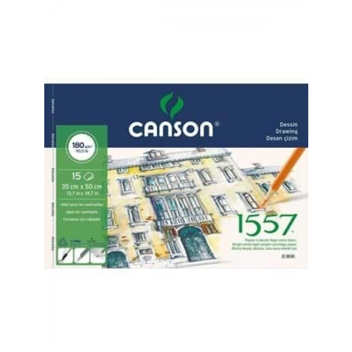 3E Grup - Canson 35x50 Dokulu Resim Defteri 15 Syf 180 Gr
