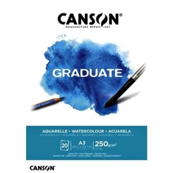 3E Grup - Canson Graduate A3 250 Gr 20sy Aquarelle Sketch Defter Cangrad 400110375